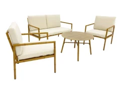 Sunny Moments Lounge-Sitzgruppe Mit Sitzkissen In Bambusoptik Outlet