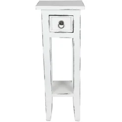 TP Mahagoni-Beistelltisch 25X25X66Cm Antik-Weis Sale