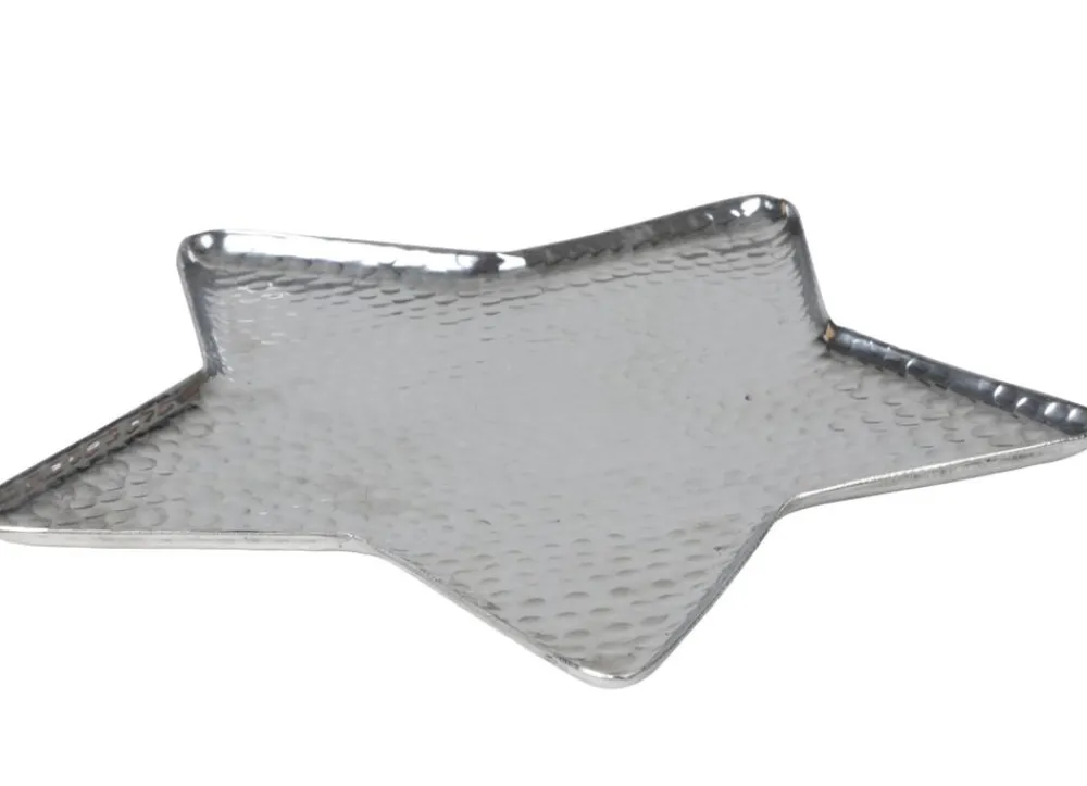 TP Metall-Dekotablett Stern 36Cm Silber Clearance