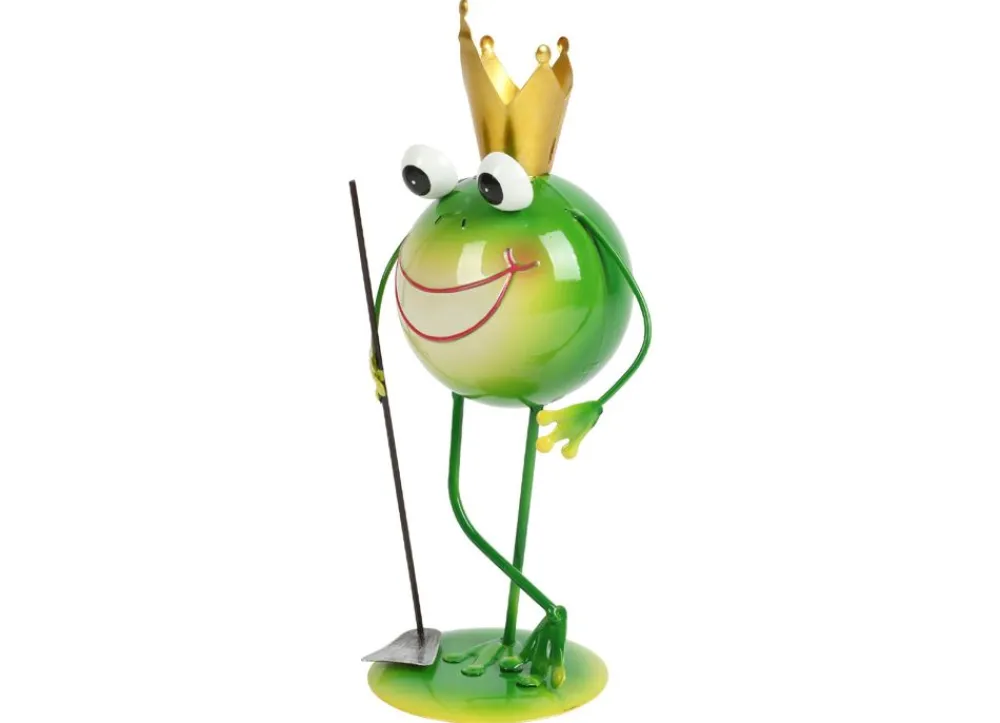 TP Metallfrosch Stehend Mit Gartenwerkzeug 28,5Cm Best