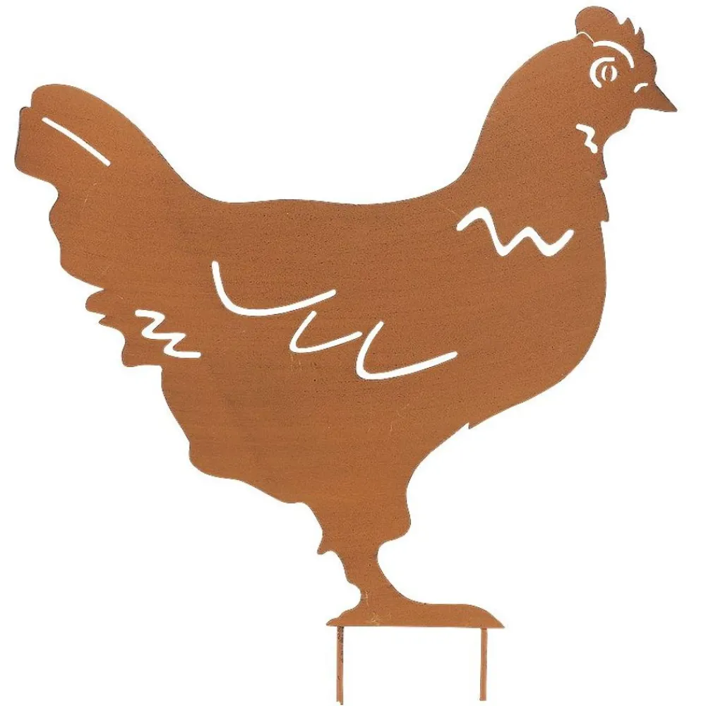 TP Metall-Gartenstecker Huhn 36,5X47Cm Rostbraun Outlet
