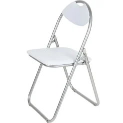 TP Metall-Klappstuhl Mit Kunststoffpolster Silber/Weis Best