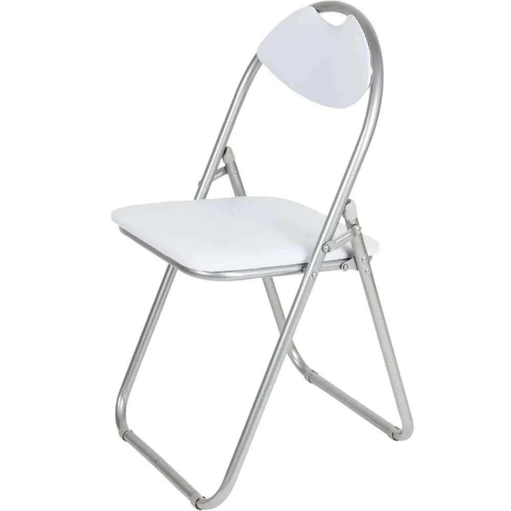 TP Metall-Klappstuhl Mit Kunststoffpolster Silber/Weis Best
