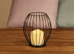 New Home Metall-Laterne Mit Led-Kerze 18,5Cm New