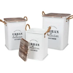 TP Metall-Sitztonnen Urban Collection 3-Teilig Weis Outlet