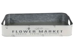 TP Metalltablett Flower Market Gr. L 49,5X29X8Cm Creme Sale