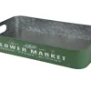 TP Metalltablett Flower Market Gr. L 49,5X29X8Cm Grun New