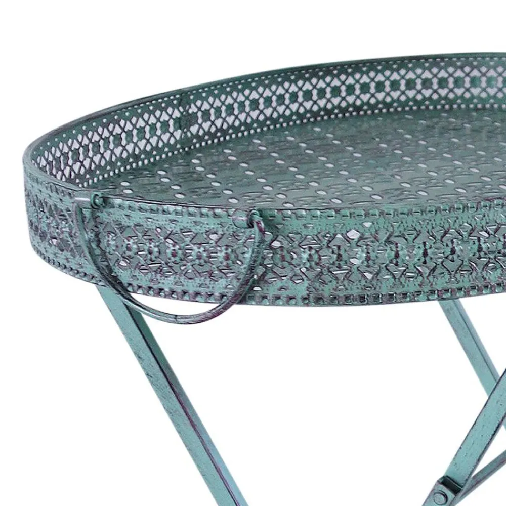 TP Metall-Tablett-Klapptisch Antik-Grun Best