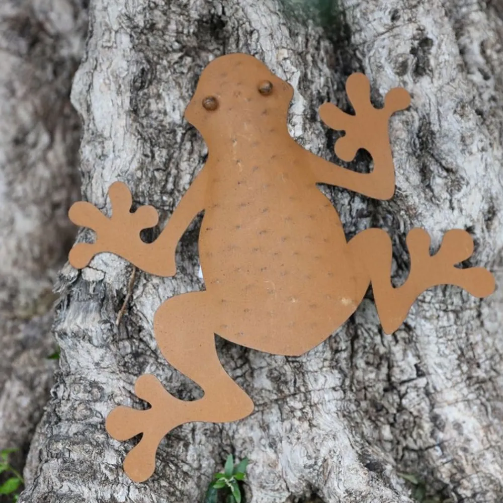 TP Metall-Wanddeko Frosch Rusty 32X30Cm Rostbraun