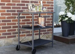 Sunny Moments Outdoor-Servierwagen Mit 3 Etagen Und 2 Rollen Anthrazit Best
