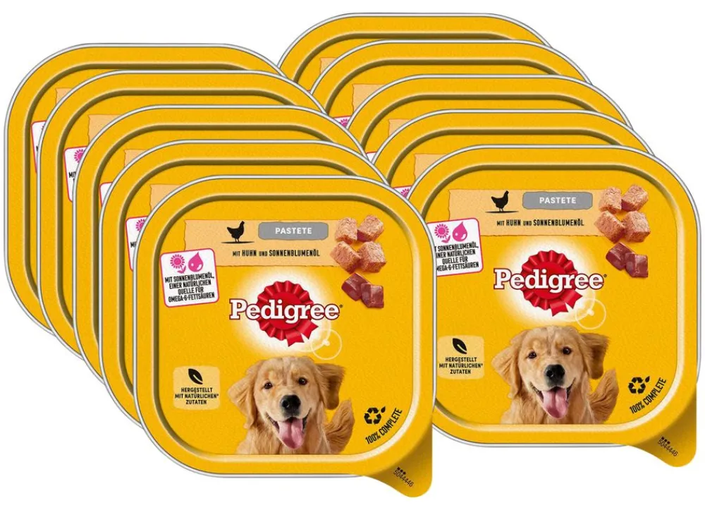 Pedigree Pastete Mit Huhn + Sonnenblumenol Schale 300G New
