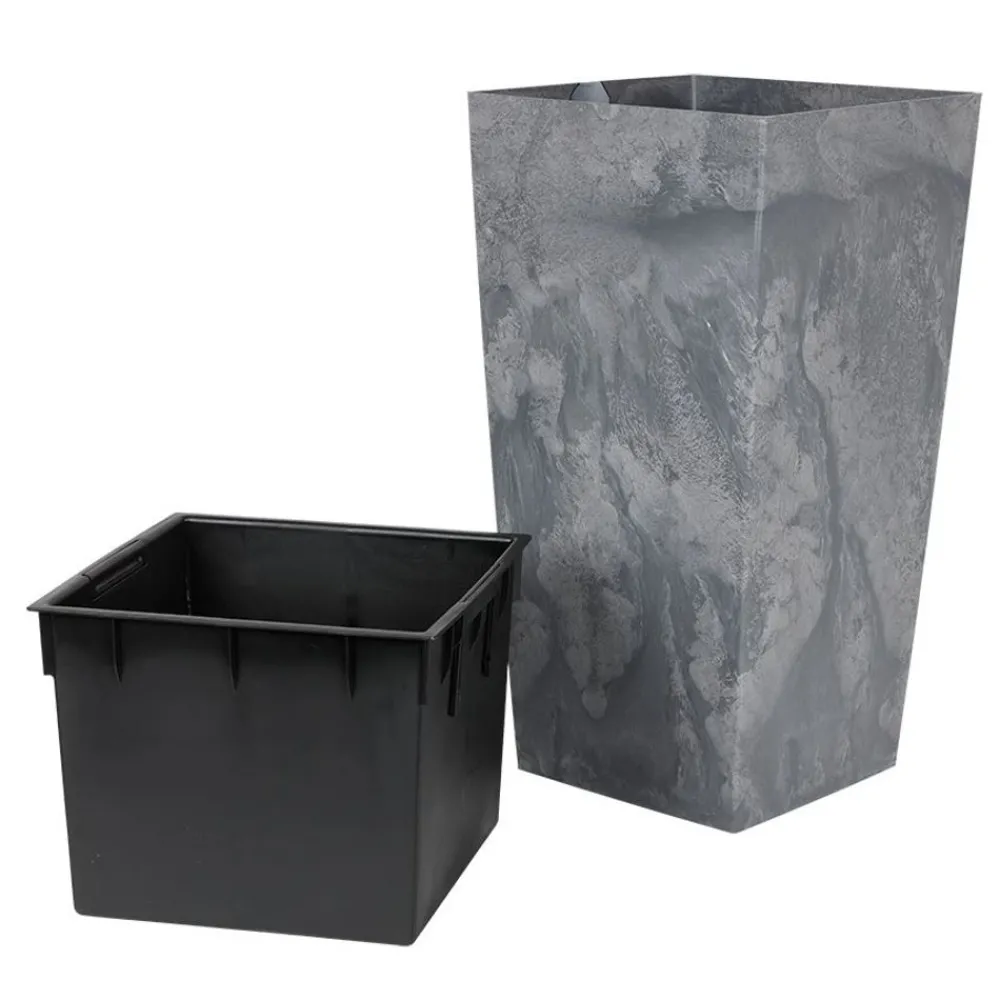 Prosperplast Pflanzkübel Mit Einsatz Urbi Square Effect 32,5X62X32,5Cm Marengo-Grau Clearance