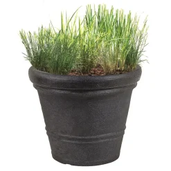Pseudohersteller Pflanztopf Siena Rillen 43X36,5Cm Anthrazit Discount