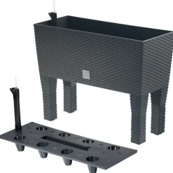 Prosperplast Polyrattan-Blumenbank Mit Bewasserung 60X24,5Cm Anthrazit Best