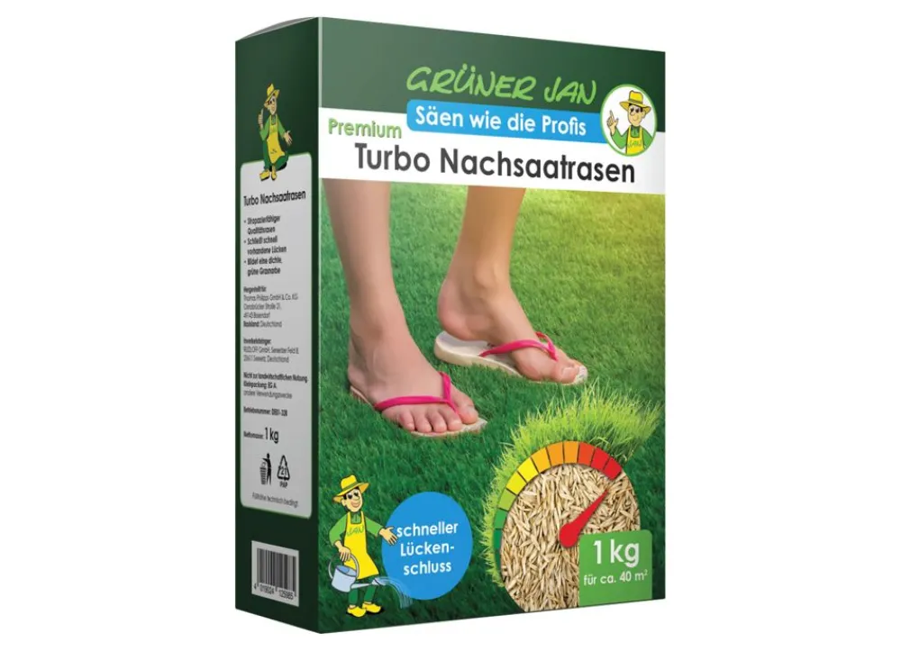Grüner Jan Premium Turbo Nachsaatrasen 1Kg Outlet
