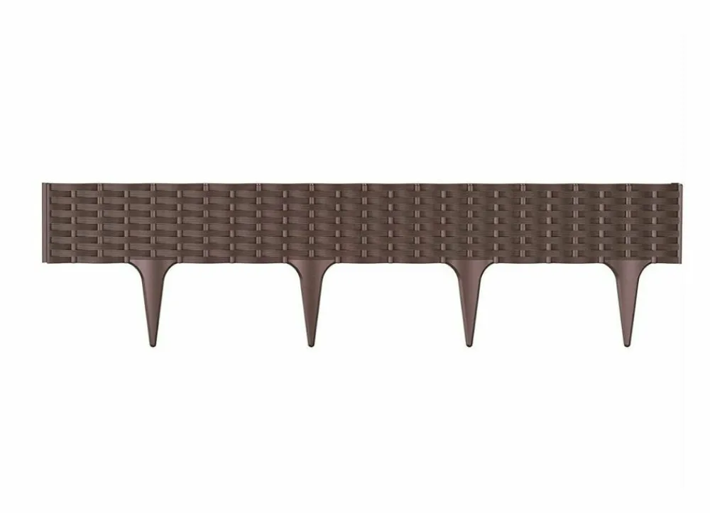 Prosperplast Rasenkante Ibra Border Rattanoptik 3,9M Braun Best