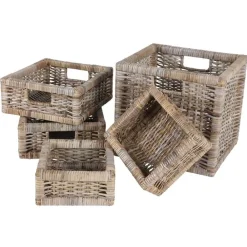 TP RattanKörbe-Set Java 5-Teilig Vintage-Grau Best
