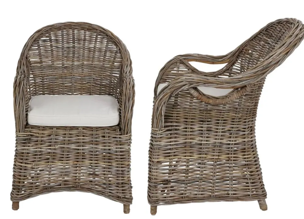 TP Rattansessel Athena Mit Sitzkissen 4Er-Set Natural-Grey Discount