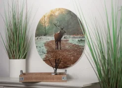 Seasons & Style Rundes Wandbild Aus Mdf 58Cm Hirsch Im Wald Outlet