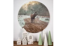 Seasons & Style Rundes Wandbild Aus Mdf 58Cm Hirsch Im Wald Outlet