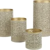 TP Saulen-Windlichter Aus Metall Beige/Gold 4Er-Set Hot