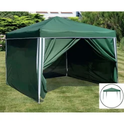 Pseudohersteller 2 Seitenwande Fur Ruck-Zuck Alu-Pavillon 3X3M Grun Clearance