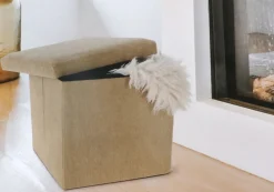 TP Sitzhocker Aus Cordstoff 38X38X38Cm Natur