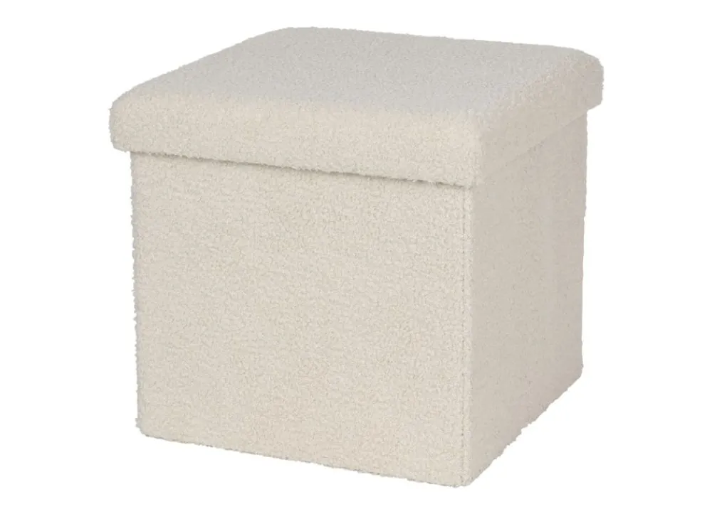 New Home Sitzhocker Aus Teddystoff 38X38X35Cm Beige Sale