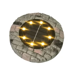 TP Solar-Bodenstecker Steinoptik Mit 8 Leds Warmweis Hot