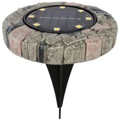 TP Solar-Bodenstecker Steinoptik Mit 8 Leds Warmweis Hot