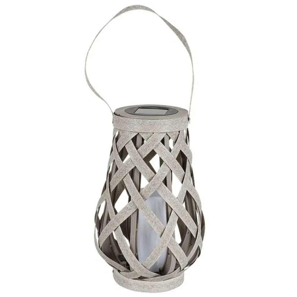 TP Solar-Laterne In Rattanoptik Mit Flackereffekt 16X27Cm Warmweis Sale