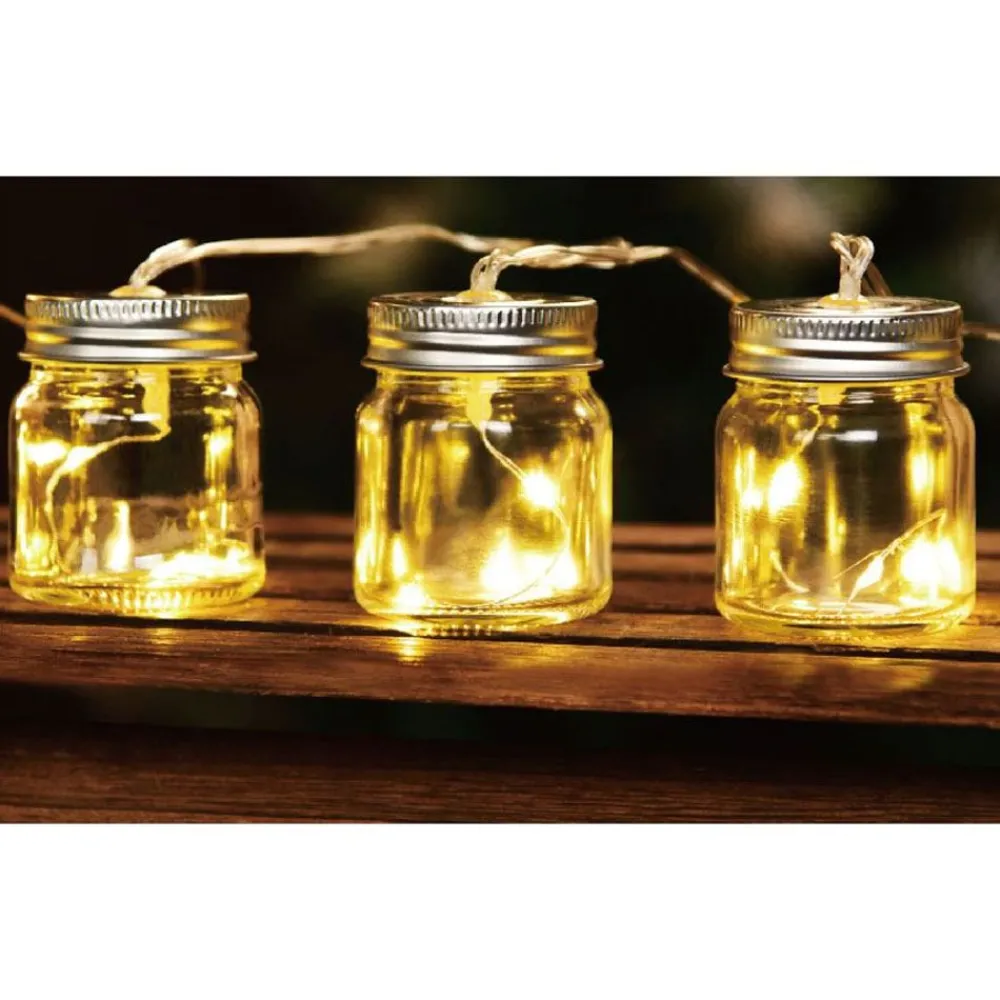 TP Solar-Lichterkette Mit 8 Dekoglasern Und 24 Leds Warmweis Clearance
