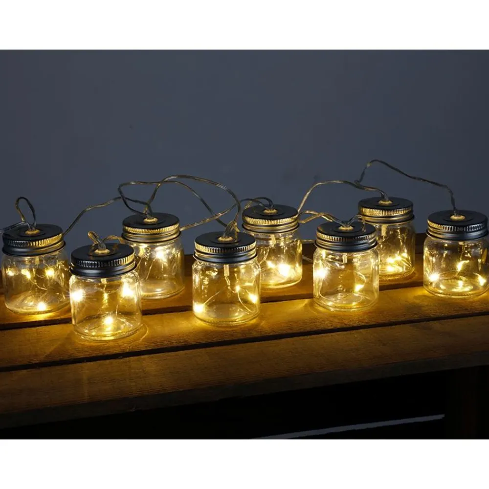 TP Solar-Lichterkette Mit 8 Dekoglasern Und 24 Leds Warmweis Clearance