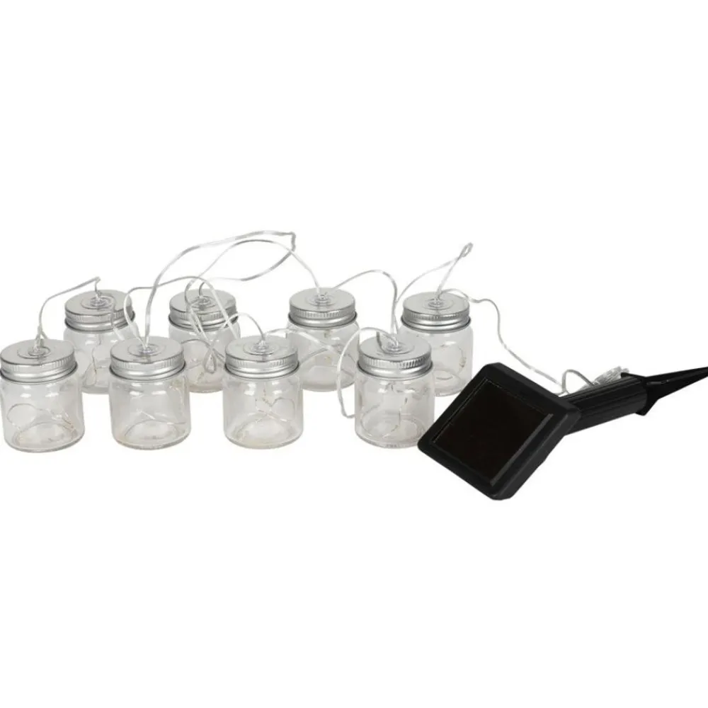 TP Solar-Lichterkette Mit 8 Dekoglasern Und 24 Leds Warmweis Clearance