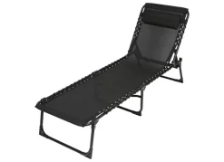 TP Sonnenliege Mit Kopfpolster 190X55X31Cm Schwarz Hot