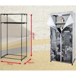 TP Stoffkleiderschrank 75X160X45Cm Paris Outlet