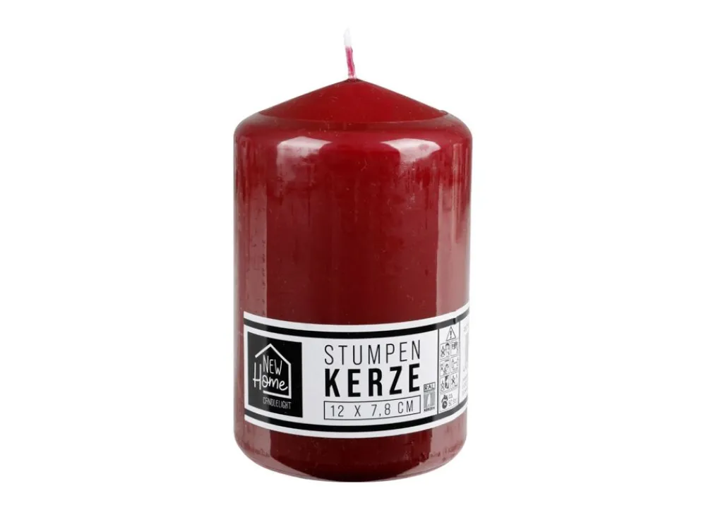 New Home Candlelight Stumpenkerze Glatt 78X120Mm Bordeaux Discount