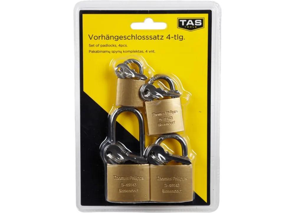 TAS Tools Tas Vorhangeschloss-Set 4-Teilig Hot