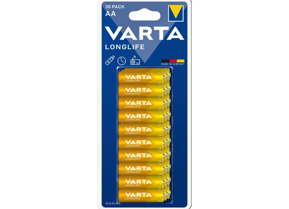 Varta Longlife Aa Lr6 Alkaline Batterien 30Er-Pack Hot