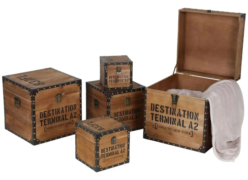 TP Vintage-Holzkisten 5Er-Set Outlet