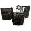 TP Weidenkorb-Set Oval 3-Teilig Schwarz New