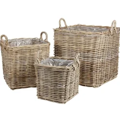 TP WeidenKörbe Eckig Natural-Grey 3Er-Set Best