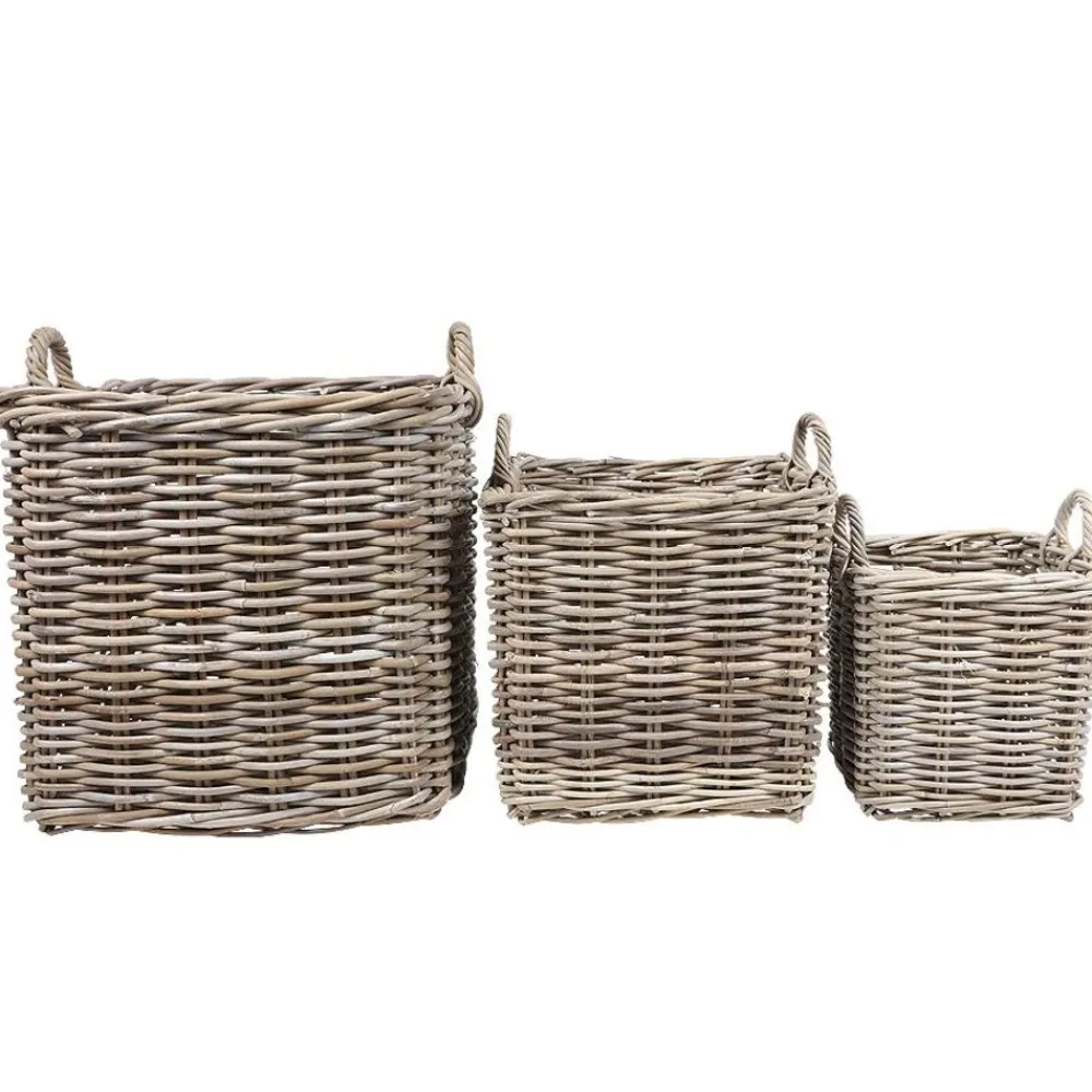TP WeidenKörbe Eckig Natural-Grey 3Er-Set Best