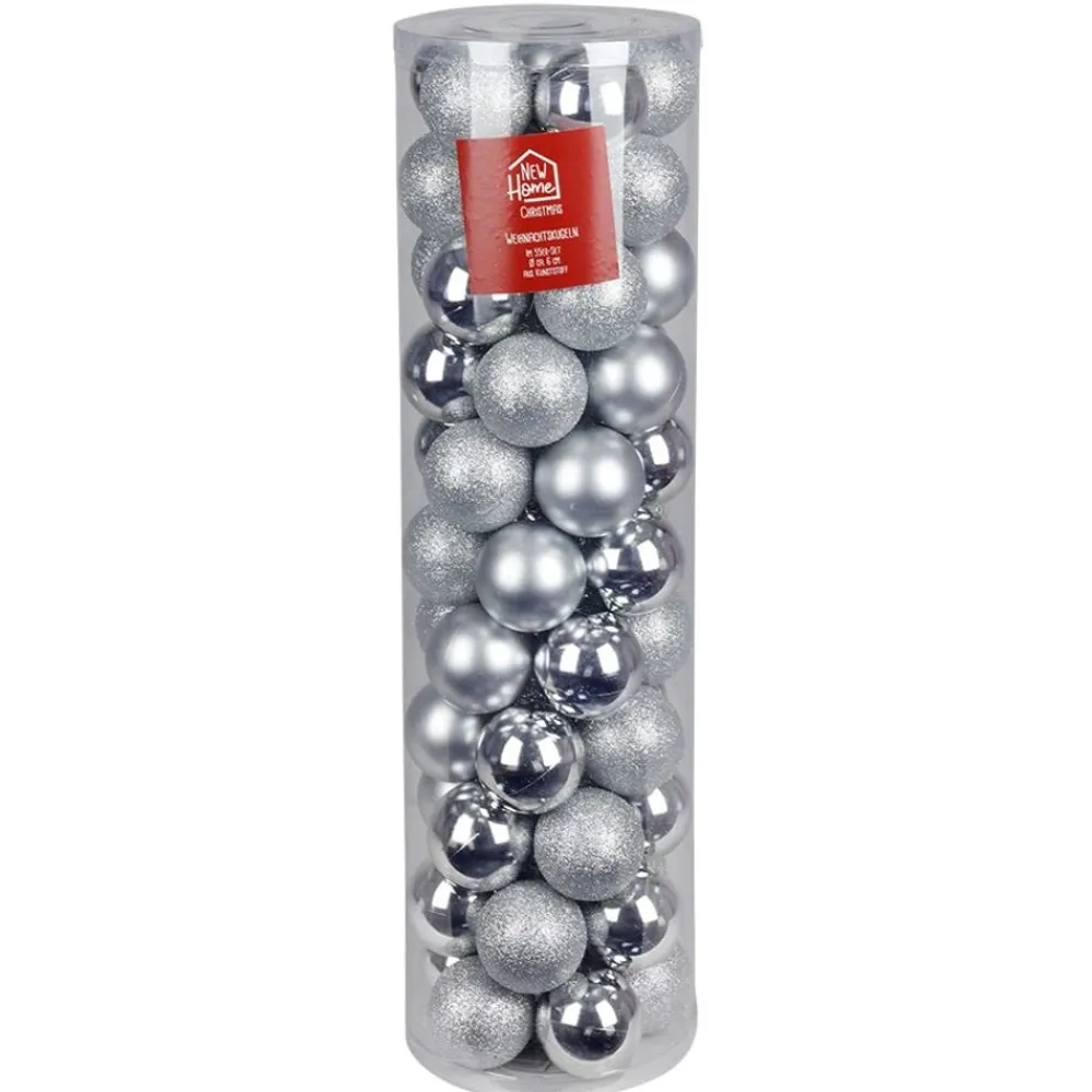 New Home Christmas Weihnachtsbaumkugeln 6Cm 55Er-Set Silber Outlet