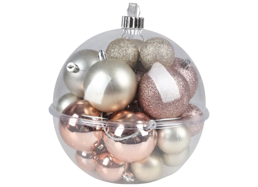 New Home Christmas Weihnachtsbaumkugel-Set 30-Teilig Rose/Perlmutt Hot
