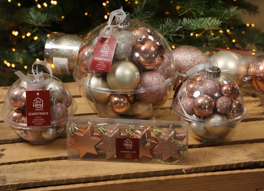 New Home Christmas Weihnachtsbaumkugel-Set 30-Teilig Rose/Perlmutt Hot