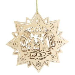 New Home Christmas Weihnachts-Holzstern 30Cm Mit 10 Leds New