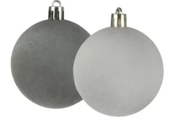 New Home Christmas Weihnachtskugeln Mit Samtuberzug 6Cm 6Er-Set Grau New