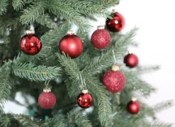 New Home Christmas Weihnachtskugel-Set Aus Glas 72-Teilig Burgund/Rot Sale