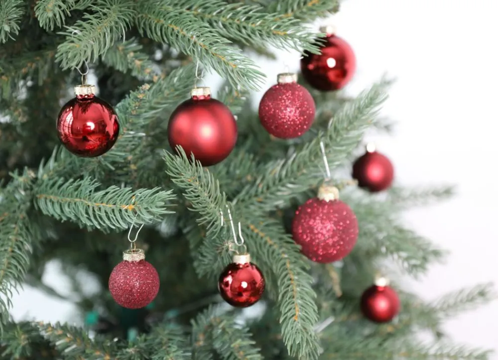 New Home Christmas Weihnachtskugel-Set Aus Glas 72-Teilig Burgund/Rot Sale